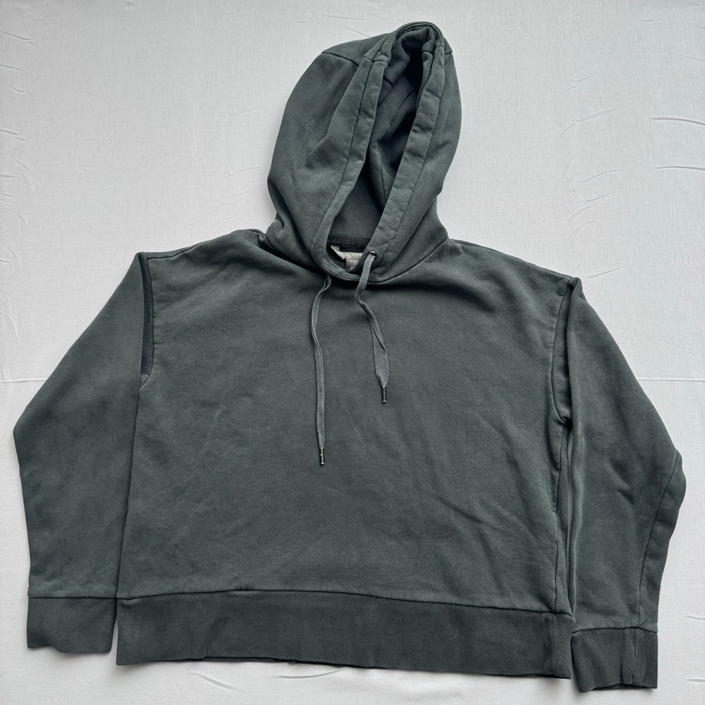 Banana‎ Republic Dark Gray Pullover Hoodie XS Cotton Blend Fleece Hooded Crew